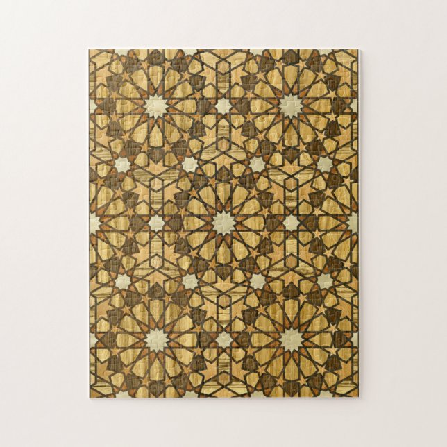 Quebra-cabeça Madeira geométrica do teste padrão 1 da mesquita (Vertical)