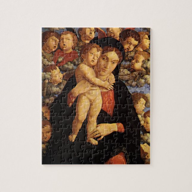 Quebra-cabeça Madona do Cherubim por Andrea Mantegna (Vertical)