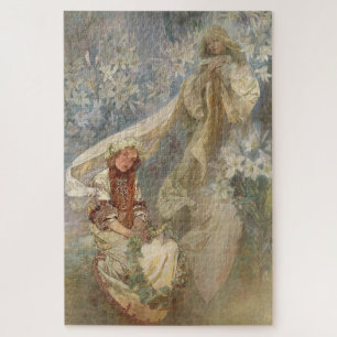 Quebra-cabeça Madona dos lírios por Alphonse Mucha