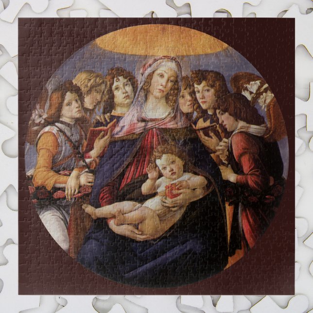 Quebra-cabeça Madona e Menino com Anjos por Sandro Botticelli (Criador carregado)