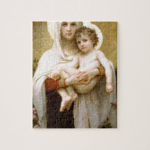 Quebra-cabeça Madonna dos rosas e da criança infantil Jesus