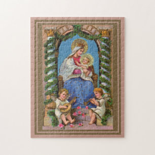 Quebra-cabeça Madonna E Criança Com Anjos