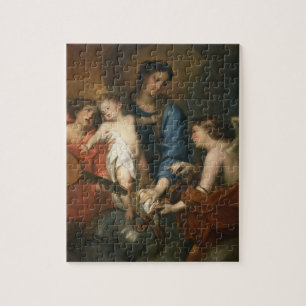 Quebra-cabeça Madonna e criança com anjos