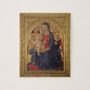 Quebra-cabeça Madonna e criança com anjos, c.1467 (óleo na pla