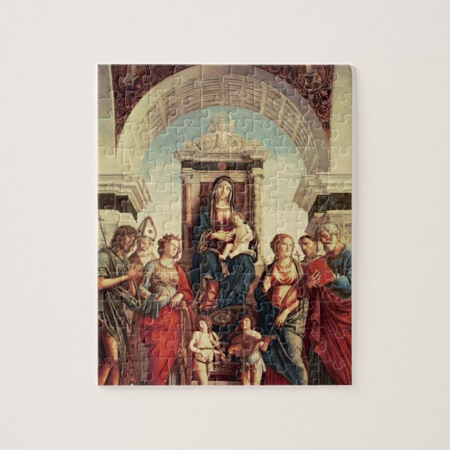 Quebra-cabeça Madonna e criança com santos (Vertical)