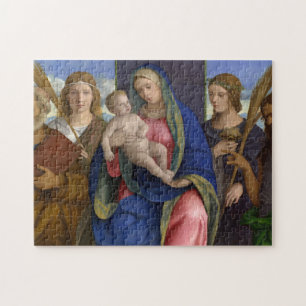 Quebra-cabeça Madonna e criança com santos