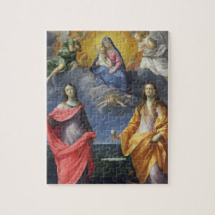 Quebra-cabeça Madonna e criança com St. Lucy e Maria Madalena