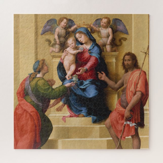 Quebra-cabeça Madonna e criança Enthroned com santos Mary (Horizontal)