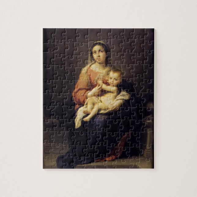 Quebra-cabeça Madonna e criança - Virgem Maria - Murillo (Vertical)