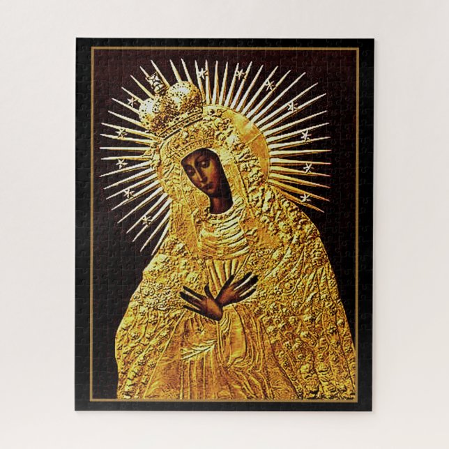 Quebra-cabeça Madonna Negra na Oração... arte fina (Vertical)