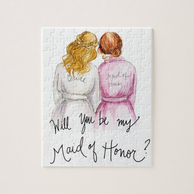 Quebra-cabeça Madrinha de casamento? Noiva R L empregada (Vertical)