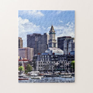 Quebra-cabeça Mãe de Boston - Skyline com Torre Personalizada da