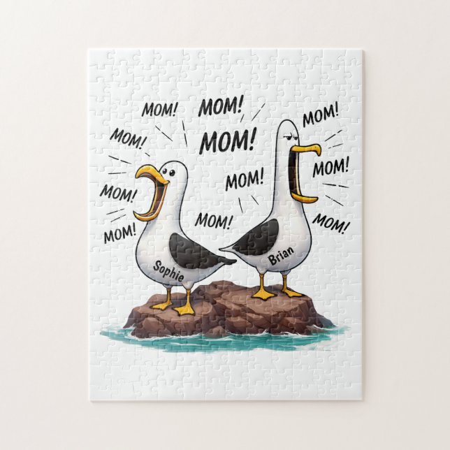 Quebra-cabeça Mãe de Gaivota Divertida Personalizada (Vertical)