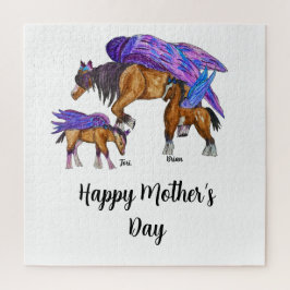 Quebra-cabeça Mãe de Pegasus com dois bebês no Dia das Mães