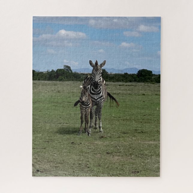 Quebra-cabeça Mãe e Bebê Zebra Quênia (Vertical)