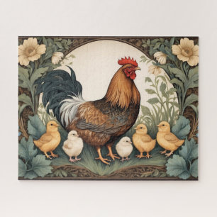 Quebra-cabeça Mãe Elegante Hen Com Pintinhos