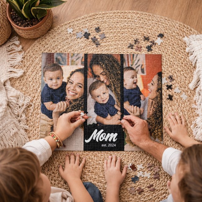 Quebra-cabeça Mãe Estabeleceu Foto Preta Moderna (Criador carregado)