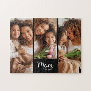 Quebra-cabeça Mãe Estabelecida Data Script 3 Foto Negrito Modern