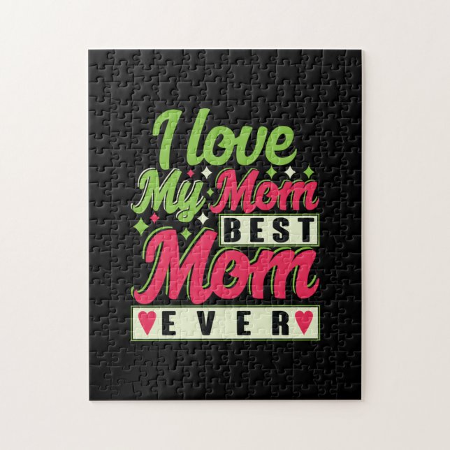 Quebra-cabeça Mãe Presente Eu Amo Minha Mãe (Vertical)