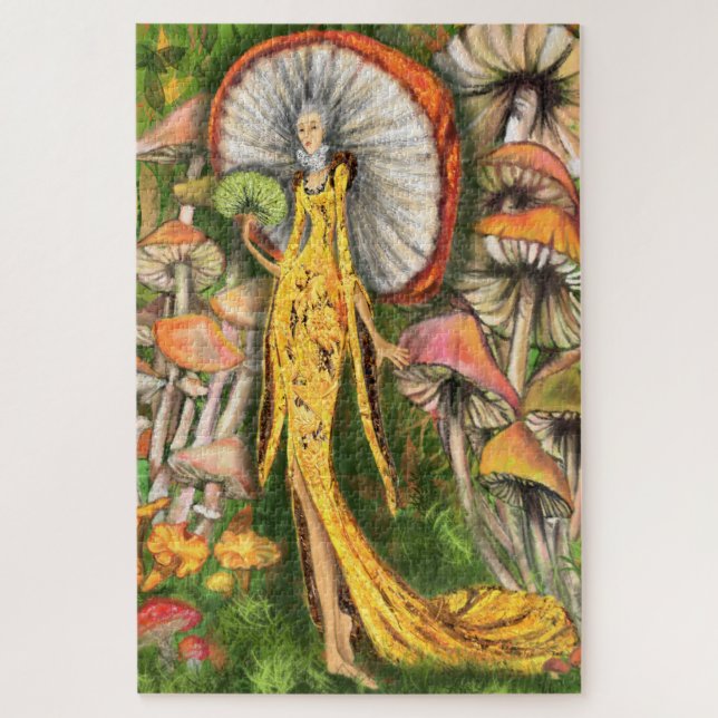 Quebra-cabeça Magic Mushroom Queen Fantastic Fairytaling Paintin (Vertical)