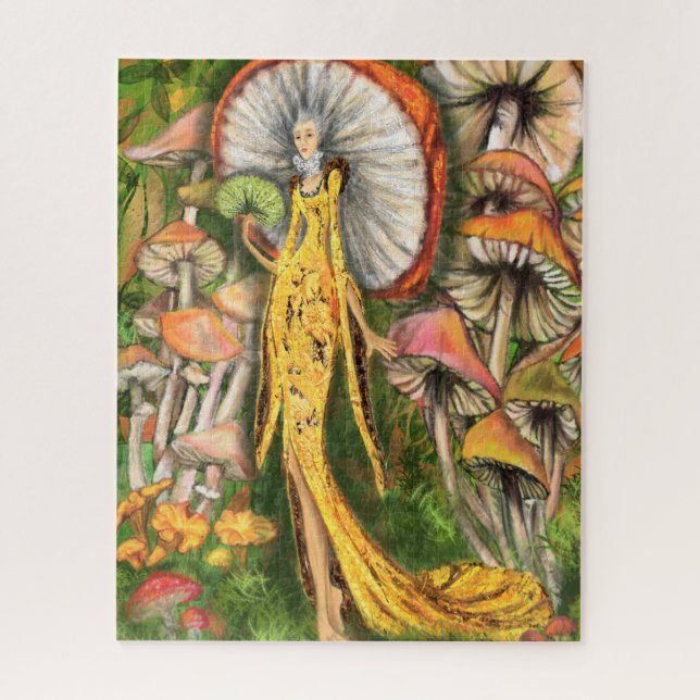 Quebra-cabeça Magic Mushroom Queen Fantasy Fairytale Painting (Vertical)