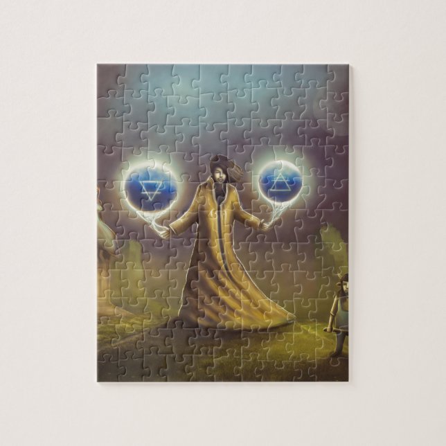 Quebra-cabeça mágica da fantasia do feiticeiro (Vertical)