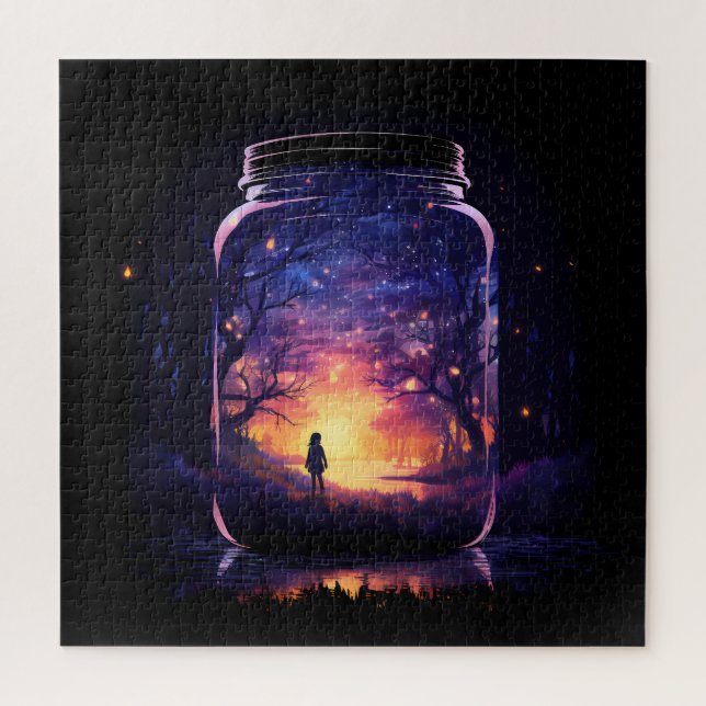 Quebra-cabeça Mágica em um jar - Floresta Encantada (Vertical)