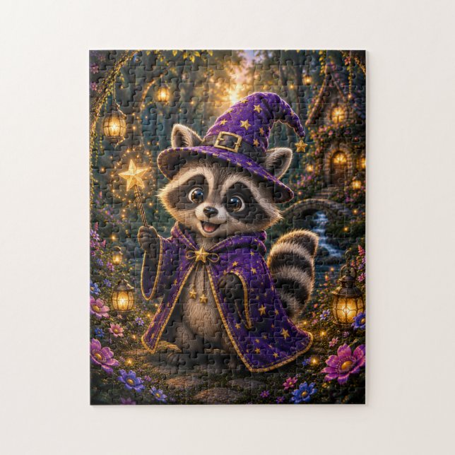 Quebra-cabeça Magical Raccoon Wizard Jigsaw Puzzle (Vertical)