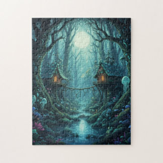 Quebra-cabeça Magical Treehouse Village Fantasy Forest Puzzle