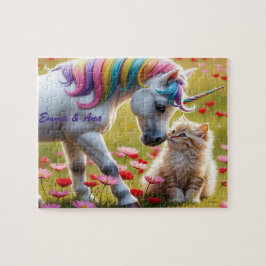 Quebra-cabeça Magical Unicorn and Kitten Best Friends 