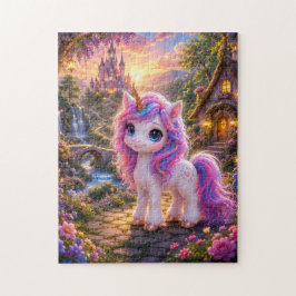 Quebra-cabeça Magical Unicorn in a Fairytale Landscape Jigsaw Pu