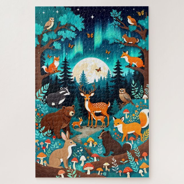 Quebra-cabeça Magical Woodland Creatures Forest Puzzle - Deer Fo (Vertical)