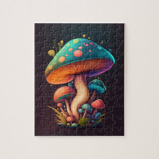 Quebra-cabeça Magneta flexível de fotos da Amanita Azul Trippy