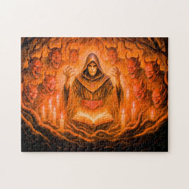 Quebra-cabeça Mago invocador de demônios em pintura a óleo (Horizontal)