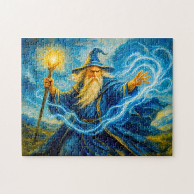 Quebra-cabeça Mago manejador de luz em arte fantástica a óleo (Horizontal)