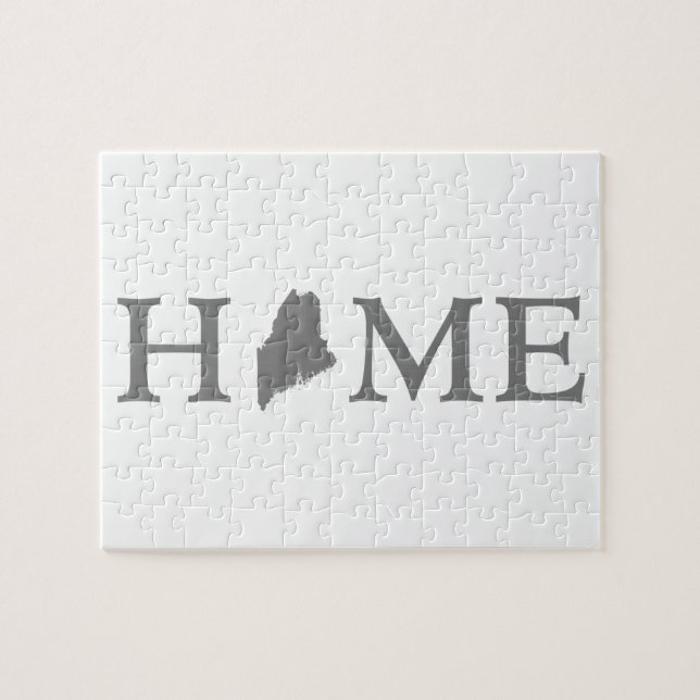 Quebra-cabeça Maine Home State - Letra Cinza Arte de Palavras (Horizontal)