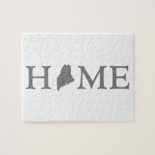 Quebra-cabeça Maine Home State Shaped Letter Gray Word Art