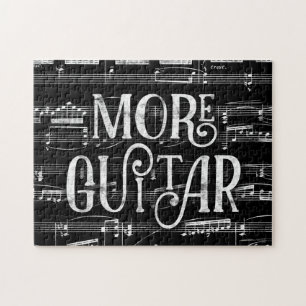Quebra-cabeça Mais Quadro de Violão - Música Branca Preta