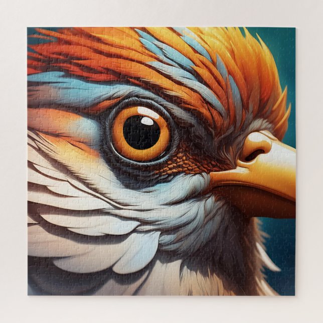 Quebra-cabeça Majestic Fiery Bird Portrait - Intense Close-Up (Vertical)