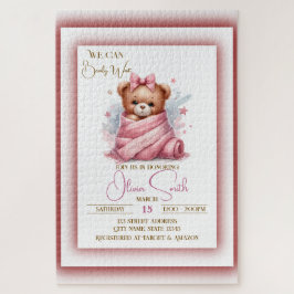 Quebra-cabeça Mal Podemos Esperar Churrasco Rosa de Baby Shower