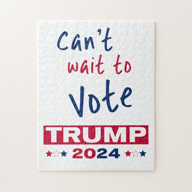 Quebra-cabeça Mal posso esperar para votar no TRUMP 2024 (Vertical)