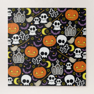Quebra-cabeça Maldito Halloween: O Design de fundo do tema.