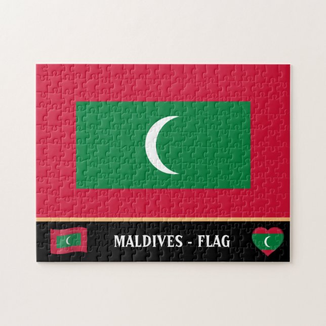 Quebra-cabeça Maldivas Flag & Maldives country / Maldivas (Horizontal)