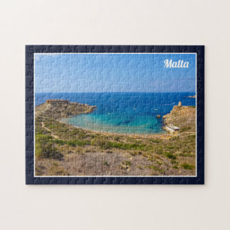 Quebra-cabeça Malta Baía Ghajn Tuffieha Mar Mediterrâneo Ilha