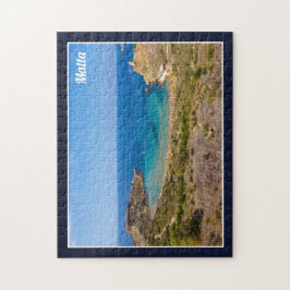 Quebra-cabeça Malta Baía Ghajn Tuffieha Mar Mediterrâneo Ilha