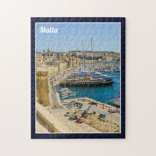 Quebra-cabeça Malta Birgu Frente Marítimo Vittoriosa Três Cidade (Vertical)