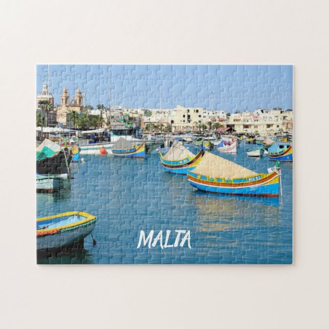 Quebra-cabeça Malta: Cenário Ver Barcos Tradicionais (Horizontal)