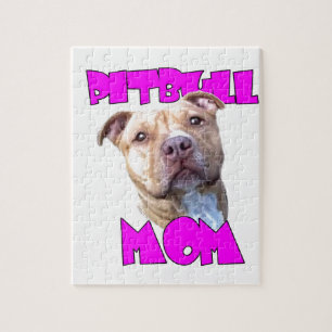 Quebra-cabeça Mamã do cão de Pitbull