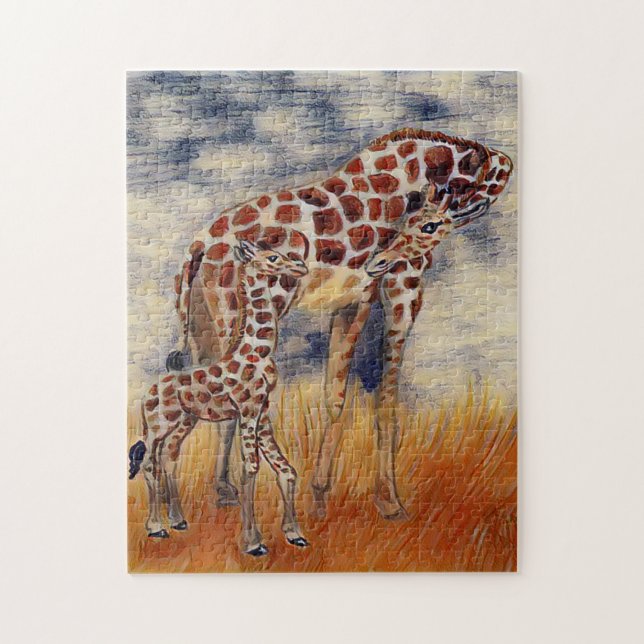 Quebra-cabeça Mama Giraffe 🦒 E Bebê (Vertical)