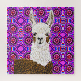 Quebra-cabeça Mama Llama Morando Em Roxo